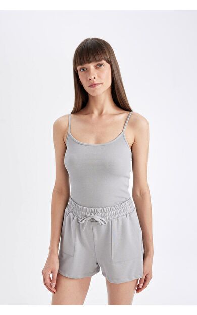 DeFacto DeFactoFit Regular Fit Bisiklet Yaka Fitilli Kaşkorse Atlet D3326AX24SMGR453