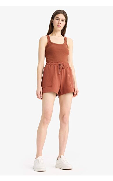 DeFacto Regular Fit Beli Bağcıklı Cepli Şort