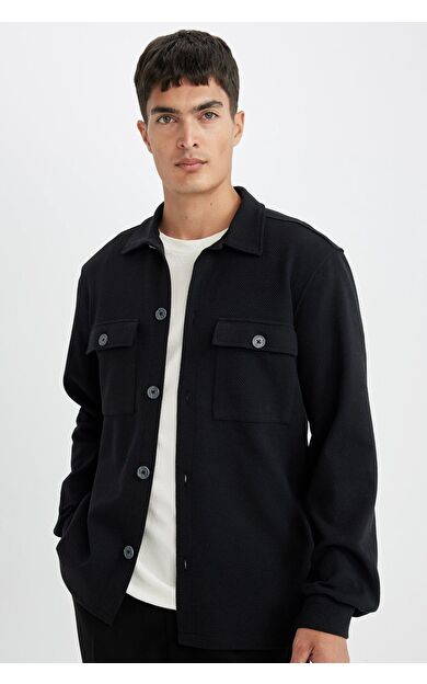 DeFacto Regular Fit Polo Yaka Twill Gömlek