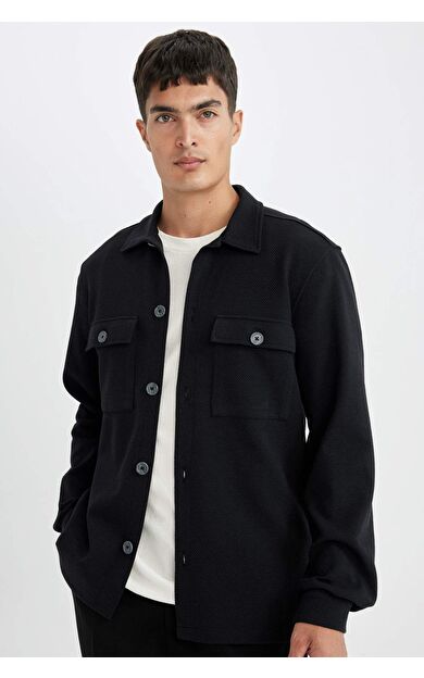 DeFacto Regular Fit Polo Yaka Twill Gömlek