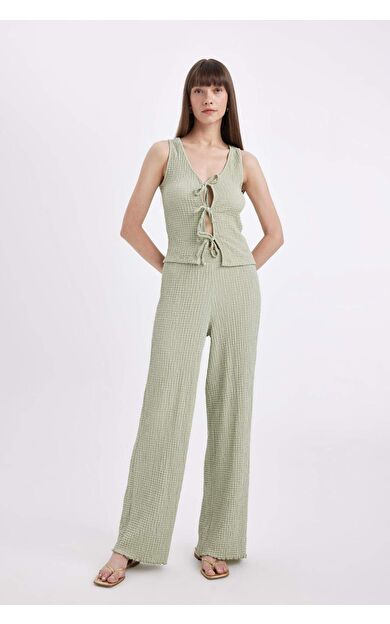 DeFacto Wide Leg Bürümcük Pantolon D3570AX24AUGN1105