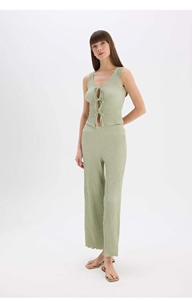 DeFacto Wide Leg Bürümcük Pantolon D3570AX25SPGN1105