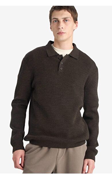 DeFacto Standart Fit Polo Yaka Triko Kazak