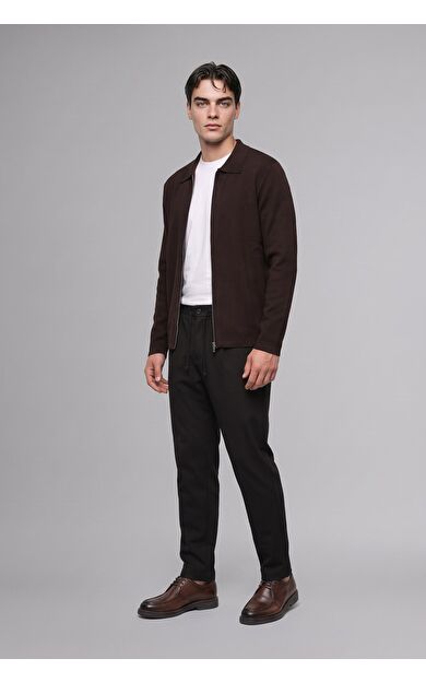 DeFacto Standart Fit Polo Yaka Basic Fermuarlı Triko Hırka