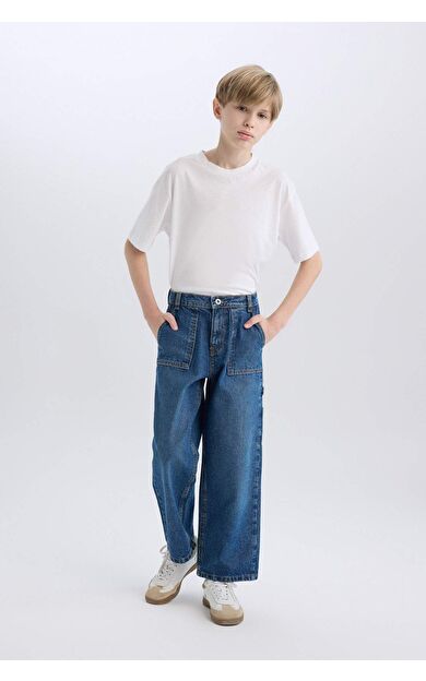 DeFacto Erkek Çocuk Wide Leg Jean Pantolon D3598A825SPNM28