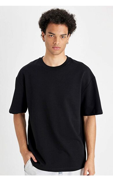 DeFactoFit Relax Fit Bisiklet Yaka Kısa Kollu Tişört D3673AX24AUBK81