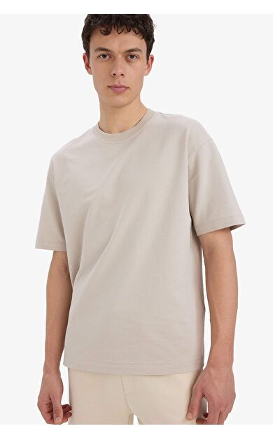 DeFacto Relax Fit Bisiklet Yaka Pamuklu Kısa Kollu Basic Düz Tişört D3673AX25SMBG170