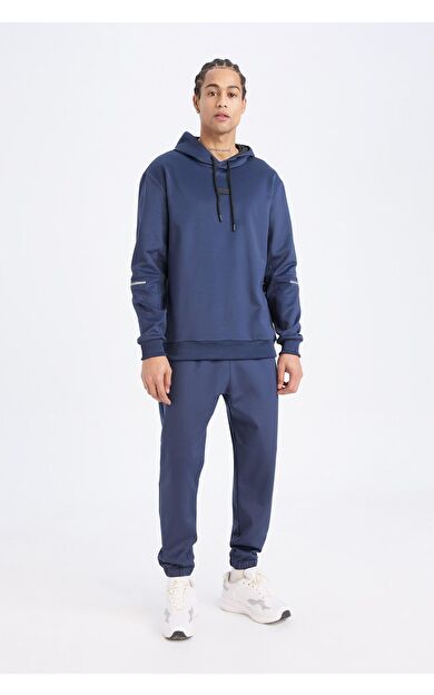 DeFacto DeFactoFit Sporcu Jogger Eşofman Altı Standart Fit Basic Düz Cepli Beli Paçası Lastikli D3742AX24WNNV201