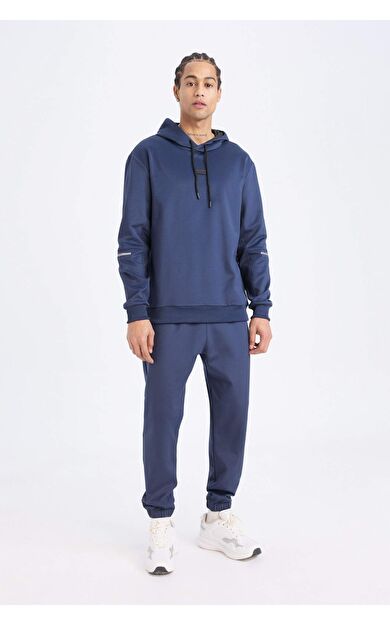 DeFacto DeFactoFit Sporcu Jogger Eşofman Altı Standart Fit Basic Düz Cepli Beli Paçası Lastikli D3742AX24WNNV201