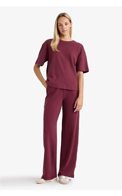 DeFacto Straight Fit Geniş Bol Paça Basic Düz Cepli Eşofman Altı D3759AX25AUBR170