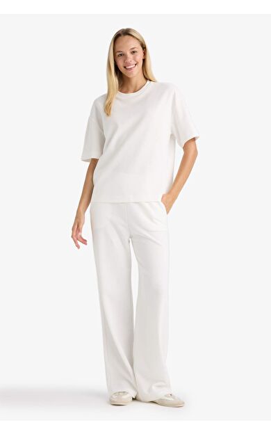 DeFacto Straight Fit Geniş Bol Paça Basic Düz Cepli Eşofman Altı D3759AX25AUER105