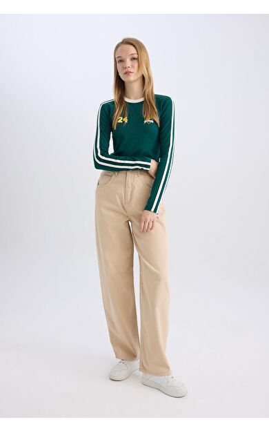 DeFacto Coool Baggy Fit Normal Bel  Cepli Düz Basic Gabardin Pantolon