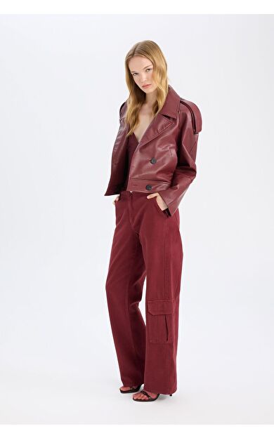 DeFacto Coool Straight Fit Kargo Normal Bel Gabardin Pantolon D3762AX24AUBN371