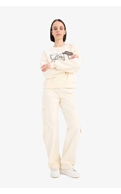 DeFacto Coool Straight Fit Kargo Normal Bel Gabardin Pantolon D3762AX24AUER98