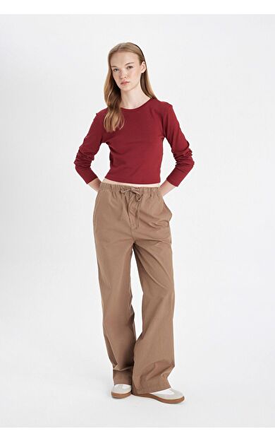 DeFacto Coool Straight Fit Normal Bel Poplin Pantolon D3764AX24AUBN533