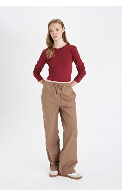 DeFacto Coool Straight Fit Normal Bel Poplin Pantolon D3764AX24AUBN533