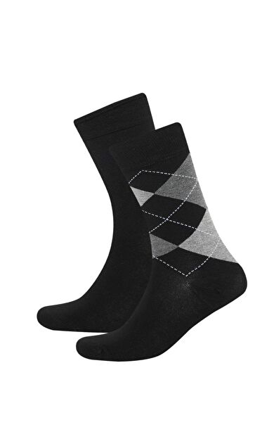 DeFacto Erkek Dikişsiz 2'li Bambu Uzun Çorap D3775AXNSBK26