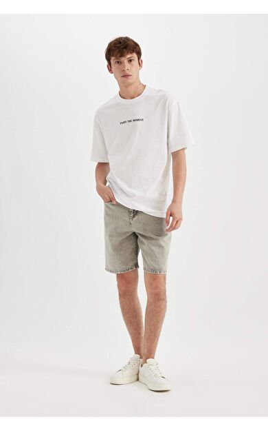 DeFactoFit Straight Fit Jean Bermuda Şort