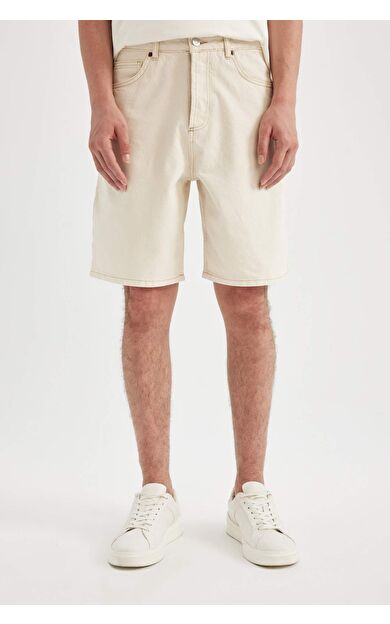 DeFacto Straight Fit Jean Bermuda Şort