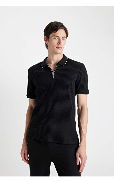 DeFactoFit Slim Fit Polo Yaka Polo Tişört D3948AX24SMBK81