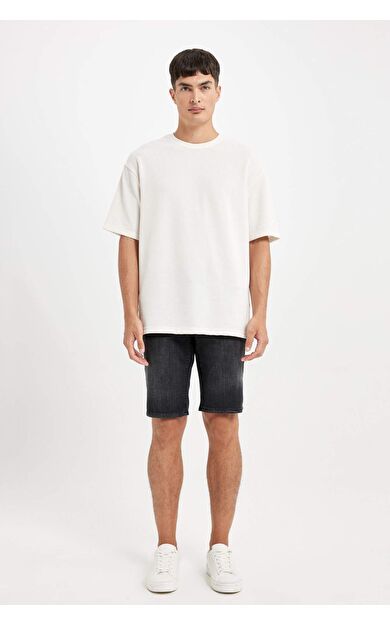 DeFacto Regular Fit Jean Bermuda Şort