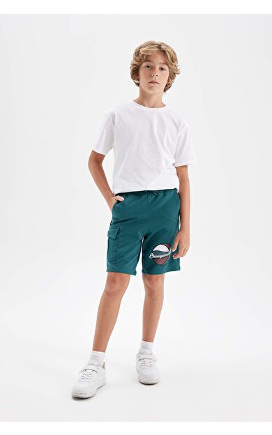 DeFacto Erkek Çocuk Regular Fit Sweatshirt Kumaşı Şort D4017A824HSGN1024