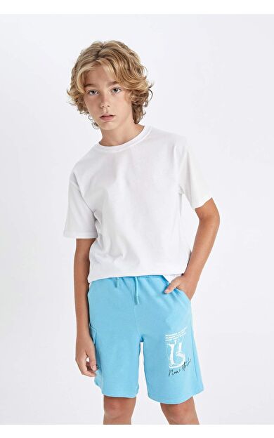 DeFacto Erkek Çocuk Regular Fit Sweatshirt Kumaşı Şort D4018A824HSBE501