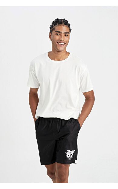 DeFacto DeFactoFit Slim Fit Sporcu Kısa Paça Şort D4069AX24HSBK81