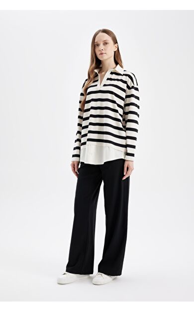 DeFacto Wide Leg Geniş Paça Pantolon D4150AX24AUBK81
