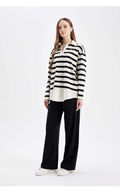 DeFacto Wide Leg Geniş Paça Pantolon D4150AX24AUBK81