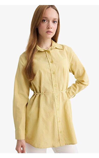 DeFacto Regular Fit Poplin Uzun Kollu Tunik