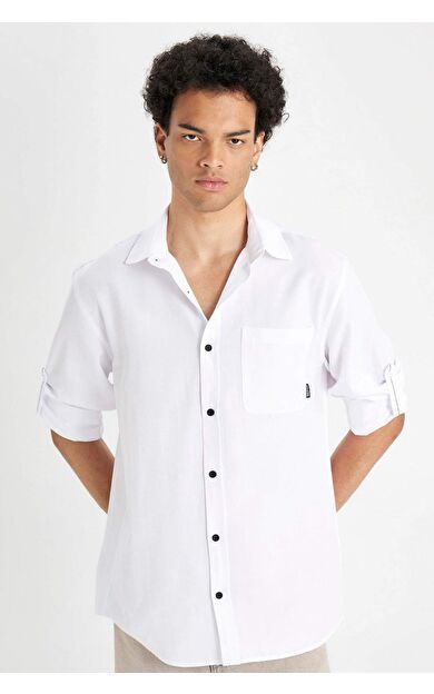 DeFacto DeFactoFit Regular Fit Uzun Kollu Gömlek D4183AX24AUWT36