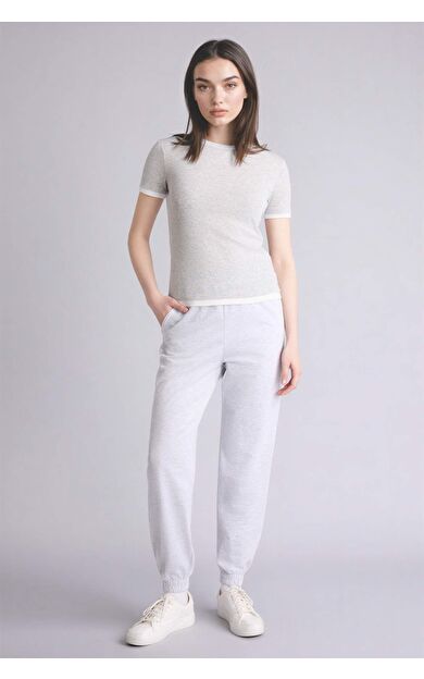 Jogger Fıt Basıc Düz Sweatshirt Kumaşı Pantolon
