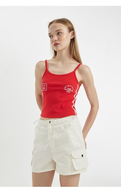 DeFacto DeFactoFit Coool Fitted Spor Baskılı Ribana Atlet