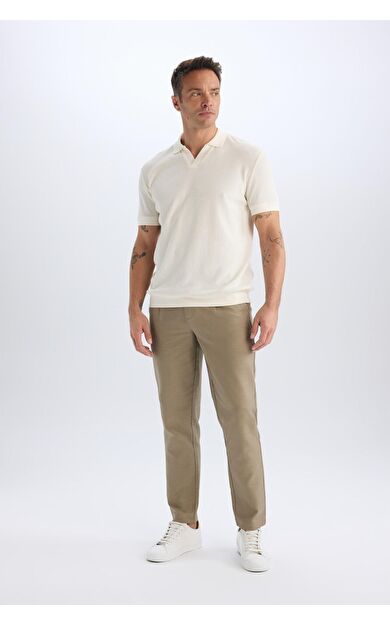 DeFacto Relax Fit Rahat Kesim Düz Paça Pamuklu Yazlık Kumaş Pantolon D4251AX25SMBG755