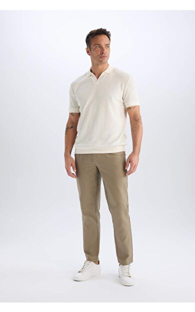 DeFacto Relax Fit Rahat Kesim Düz Paça Pamuklu Yazlık Kumaş Pantolon D4251AX25SMBG755