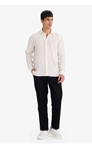 Regular Fıt Düz Paça Pamuklu Pantolon