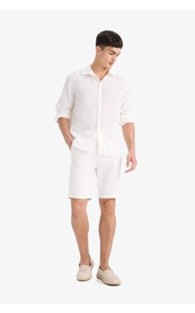 DeFacto %100 Pamuk Bermuda Şort D4268AX25SMWT32