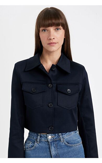 DeFacto Crop Gömlek Yaka Blazer Ceket
