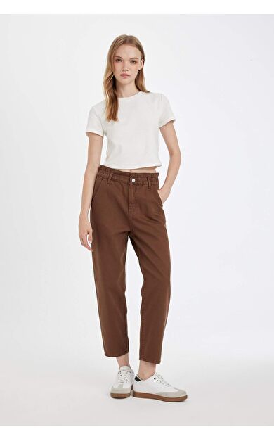 Paperbag Yüksek Bel Bilek Boy Jean Pantolon