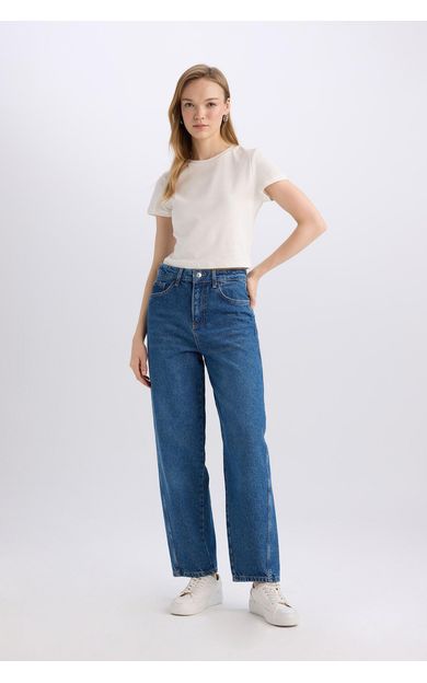 DeFacto Carrot Fit Yüksek Bel Bilek Boy Jean Yıkamalı Pantolon D4334AX24AUNM28