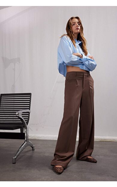 DeFacto Wide Leg Eşofman Altı Geniş Bol Paça Basic Düz Çift Cepli Yüksek Bel Standart Boy