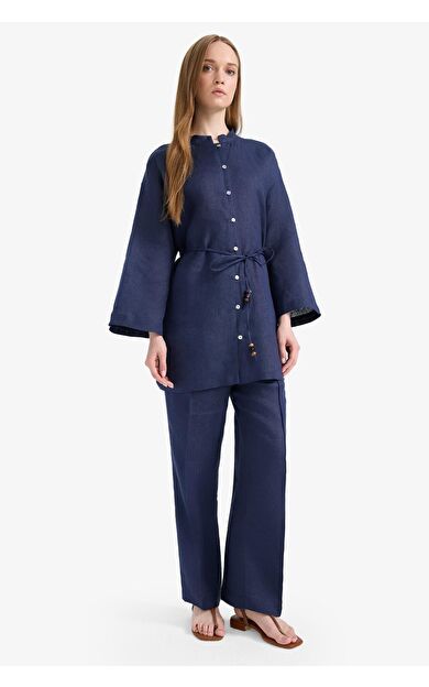 DeFacto Straight Fit Keten Pantolon