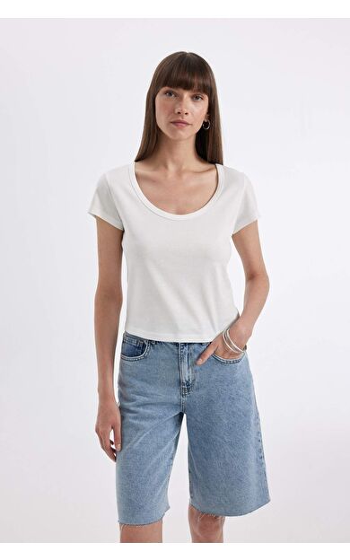 DeFacto DeFactoFit Regular Fit Bisiklet Yaka Penye Kısa Kollu Tişört D4455AX24HSER105