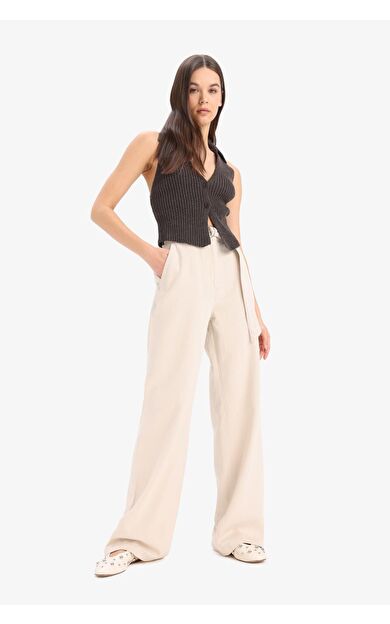 DeFacto Wide Leg Çift Cepli Yüksek Bel Standart Boy Modal Geniş Bol Paça Pantolon D4467AX25SPBG123