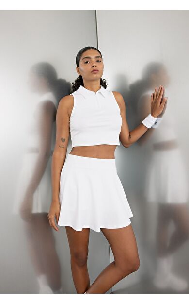 DeFacto DeFactoFit Crop Top Polo Yaka Sporcu Atlet D4490AX24HSWT80