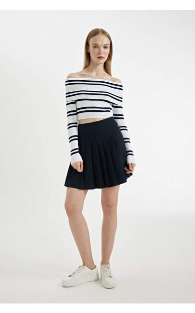 Coool Pilise Yüksek Bel Mini Etek