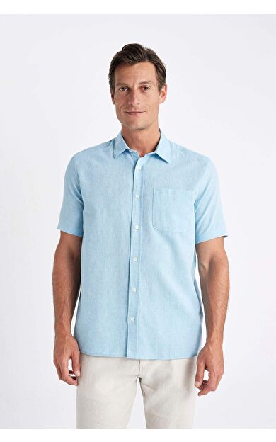 DeFactoFit Regular Fit Polo Yaka Kısa Kollu Gömlek D4497AX24SMBE281