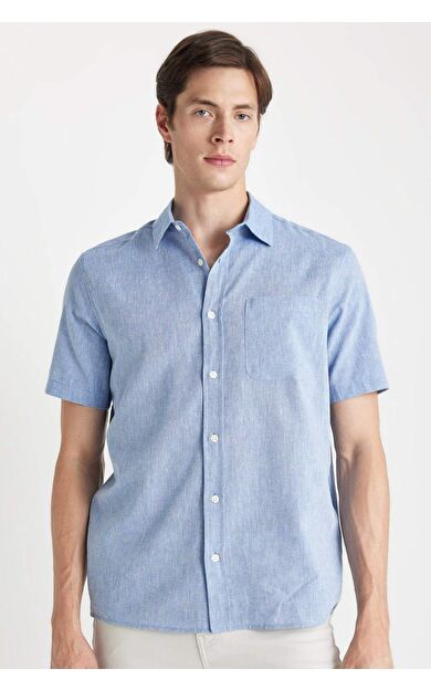 DeFacto DeFactoFit Regular Fit Polo Yaka Kısa Kollu Gömlek D4498AX24SMBE627