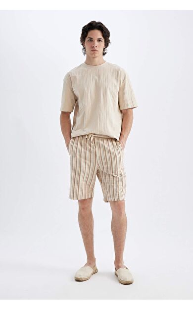 DeFactoFit Regular Fit Esnek Bantlı Paça Bermuda